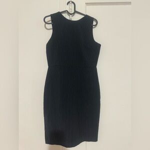 Banana Republic Navy Pinstripe Midi Sheath Dress